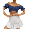 image:imageLYANER Womens Puff Short Sleeve Y2k Crop TopNavy Blue