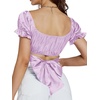 image:imageLYANER Womens Puff Short Sleeve Y2k Crop TopSatin Lavender