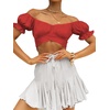 image:imageLYANER Womens Puff Short Sleeve Y2k Crop TopSolid Red