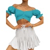 image:imageLYANER Womens Puff Short Sleeve Y2k Crop TopTurquoise