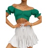 image:imageLYANER Womens Puff Short Sleeve Y2k Crop TopTurquoise Green