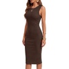 image:imageLYANER Womens Ribbed Knit Work Office Midi DressChocolate