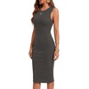 image:imageLYANER Womens Ribbed Knit Work Office Midi DressDark Gray