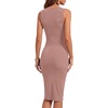 image:imageLYANER Womens Ribbed Knit Work Office Midi DressDusty Rose