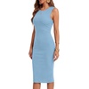 image:imageLYANER Womens Ribbed Knit Work Office Midi DressSky Blue