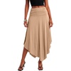 image:imageLYANER Womens Ruched Waist Wrap Ruffle Boho SkirtKhaki