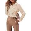 image:imageLYANER Womens Ruffle Front Elegant BlouseBeige