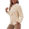 image:imageLYANER Womens Ruffle Front Elegant BlouseBeige