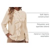 image:imageLYANER Womens Ruffle Front Elegant BlouseBeige
