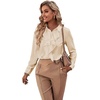 image:imageLYANER Womens Ruffle Front Elegant BlouseBeige