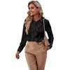image:imageLYANER Womens Ruffle Front Elegant BlouseBlack