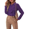 image:imageLYANER Womens Ruffle Front Elegant BlouseDark Purple