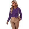 image:imageLYANER Womens Ruffle Front Elegant BlouseDark Purple