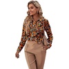 image:imageLYANER Womens Ruffle Front Elegant BlouseFloral Black