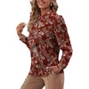 image:imageLYANER Womens Ruffle Front Elegant BlouseFloral Caramel