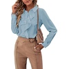 image:imageLYANER Womens Ruffle Front Elegant BlouseLight Blue