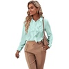 image:imageLYANER Womens Ruffle Front Elegant BlouseMint Green