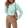 image:imageLYANER Womens Ruffle Front Elegant BlouseMint Green