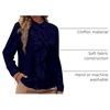 image:imageLYANER Womens Ruffle Front Elegant BlouseNavy Blue