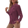 image:imageLYANER Womens Ruffle Front Elegant BlousePlum Purple