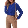 image:imageLYANER Womens Ruffle Front Elegant BlouseRoyal Blue