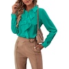 image:imageLYANER Womens Ruffle Front Elegant BlouseTurquoise