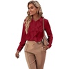 image:imageLYANER Womens Ruffle Front Elegant BlouseWine Red