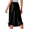 image:imageLYANER Womens Satin Silky Midi SkirtBlack