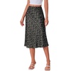 image:imageLYANER Womens Satin Silky Midi SkirtBlack Ditsy Floral