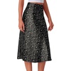 image:imageLYANER Womens Satin Silky Midi SkirtBlack Ditsy Floral
