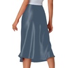 image:imageLYANER Womens Satin Silky Midi SkirtBluegray