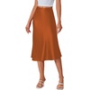 image:imageLYANER Womens Satin Silky Midi SkirtCaramel