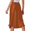 image:imageLYANER Womens Satin Silky Midi SkirtCaramel