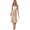 image:imageLYANER Womens Satin Silky Midi SkirtChampagne