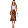 image:imageLYANER Womens Satin Silky Midi SkirtCoffee
