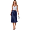 image:imageLYANER Womens Satin Silky Midi SkirtDark Blue