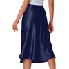 image:imageLYANER Womens Satin Silky Midi SkirtDark Blue