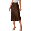 image:imageLYANER Womens Satin Silky Midi SkirtDark Brown