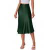 image:imageLYANER Womens Satin Silky Midi SkirtDark Green