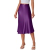 image:imageLYANER Womens Satin Silky Midi SkirtDark Purple