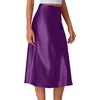 image:imageLYANER Womens Satin Silky Midi SkirtDark Purple