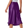 image:imageLYANER Womens Satin Silky Midi SkirtDark Purple