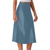 image:imageLYANER Womens Satin Silky Midi SkirtDusty Blue