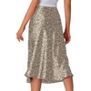 image:imageLYANER Womens Satin Silky Midi SkirtLight Gray Floral