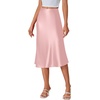 image:imageLYANER Womens Satin Silky Midi SkirtLight Pink