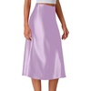 image:imageLYANER Womens Satin Silky Midi SkirtLight Purple