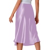 image:imageLYANER Womens Satin Silky Midi SkirtLight Purple