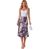 image:imageLYANER Womens Satin Silky Midi SkirtPurple Floral