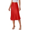 image:imageLYANER Womens Satin Silky Midi SkirtRed