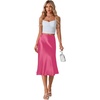 image:imageLYANER Womens Satin Silky Midi SkirtRose Red